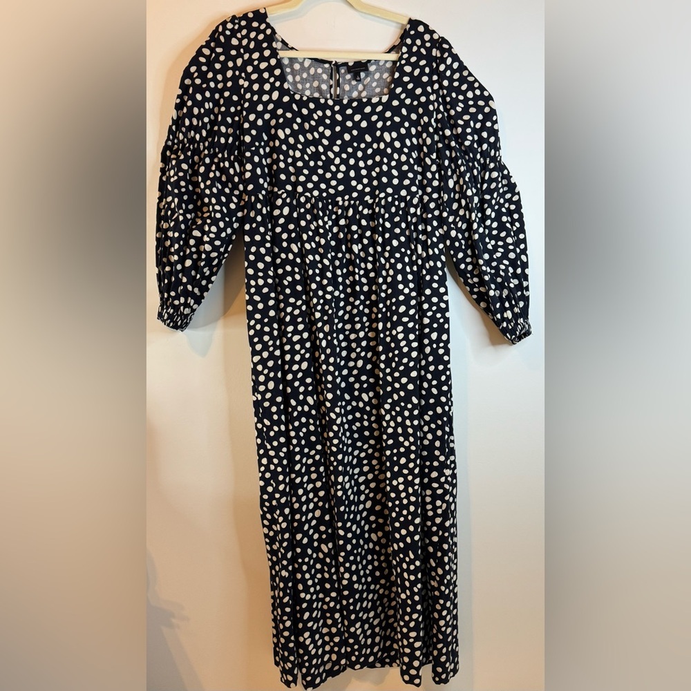 NEW Who What Wear 100% Cotton Black and White Polka Dot Maxi Dress - Picture 3 of 8
